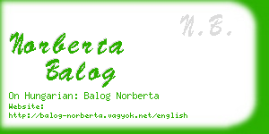 norberta balog business card
